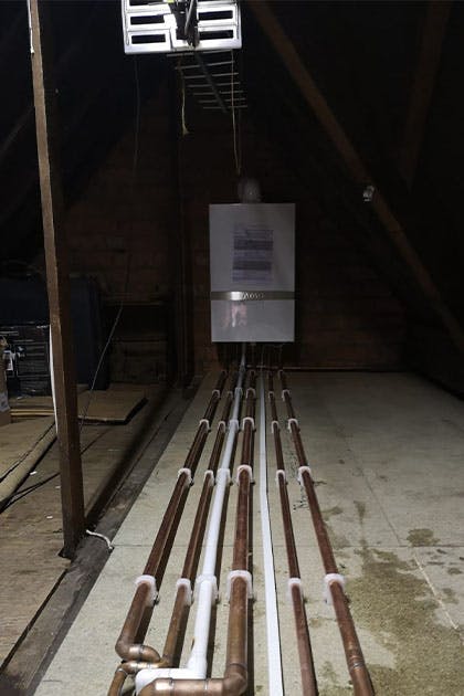 Pipework for new boiler installation